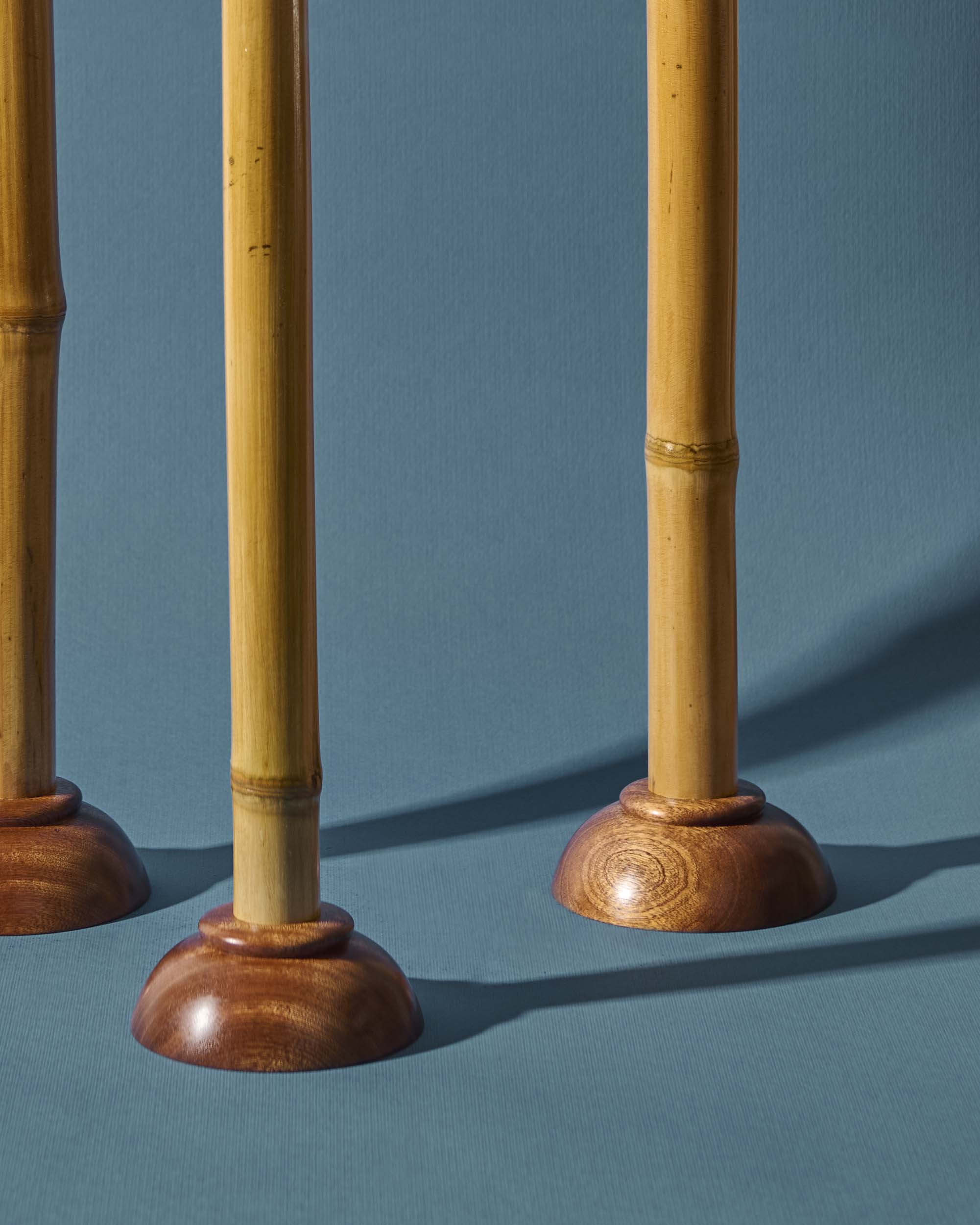 Portacandele in "bambù" naturale