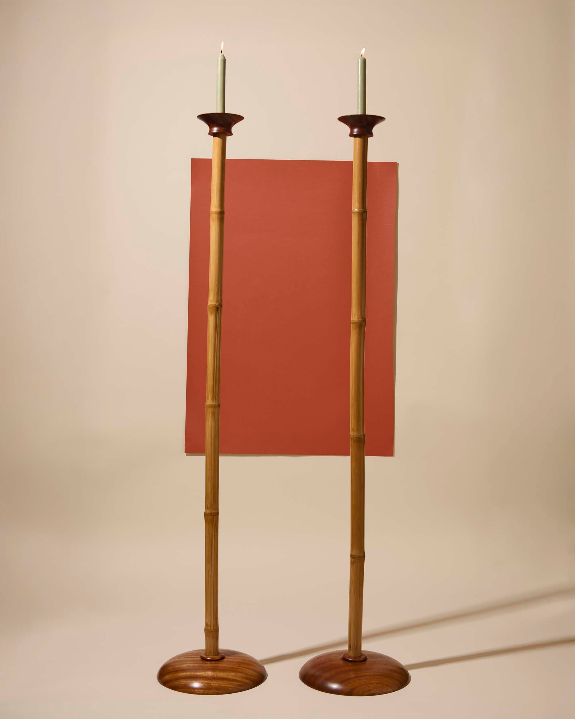 Tall Natural "Bamboo" Candleholder