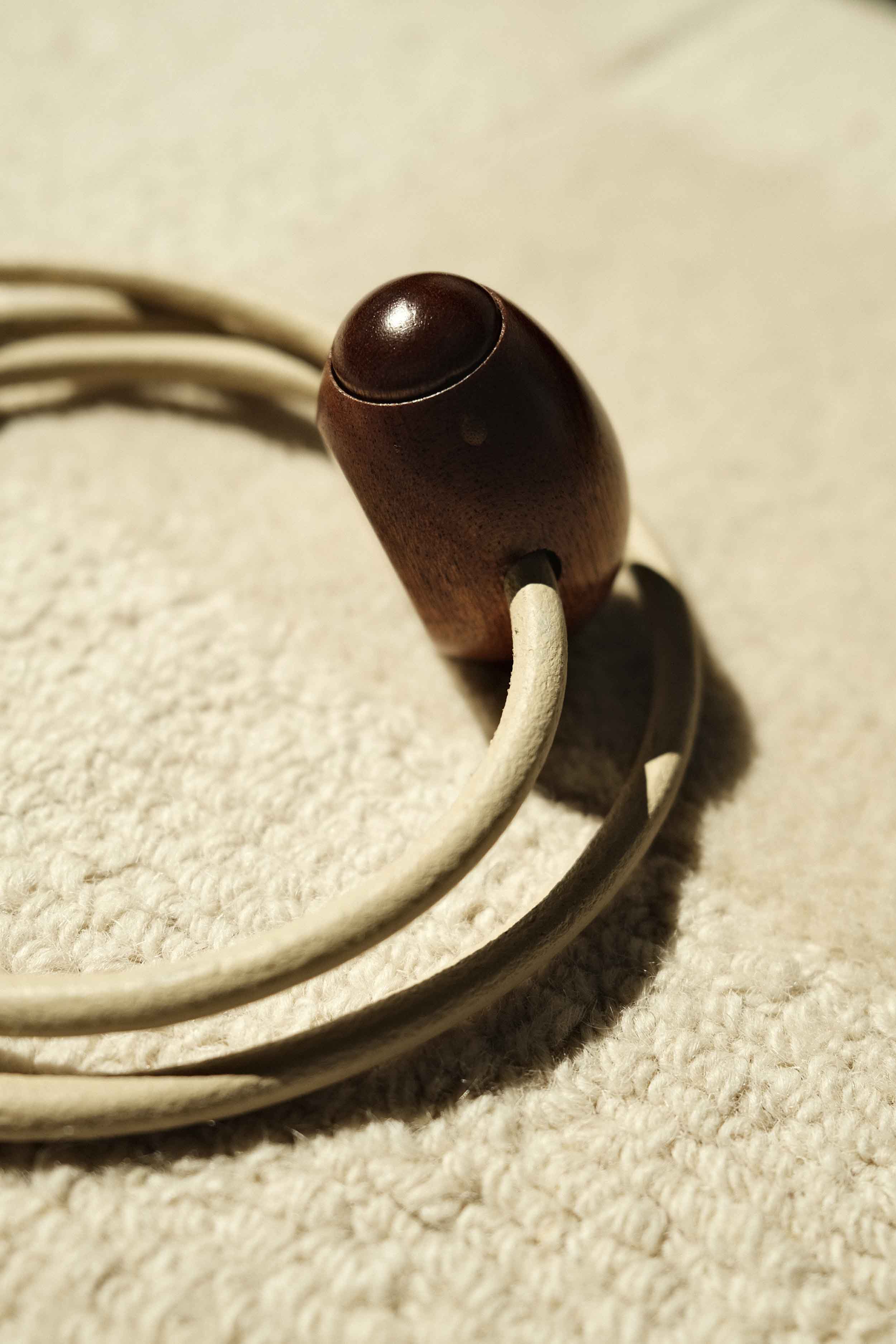 Cintura Uovo / Legno di mogano / Cuoio beige