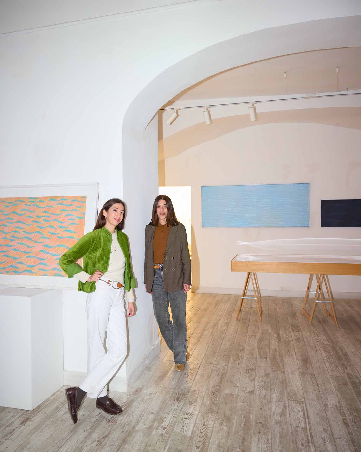 Cintura Gancio Duo / Legno di Pero / Cuoio Verde e Marrone