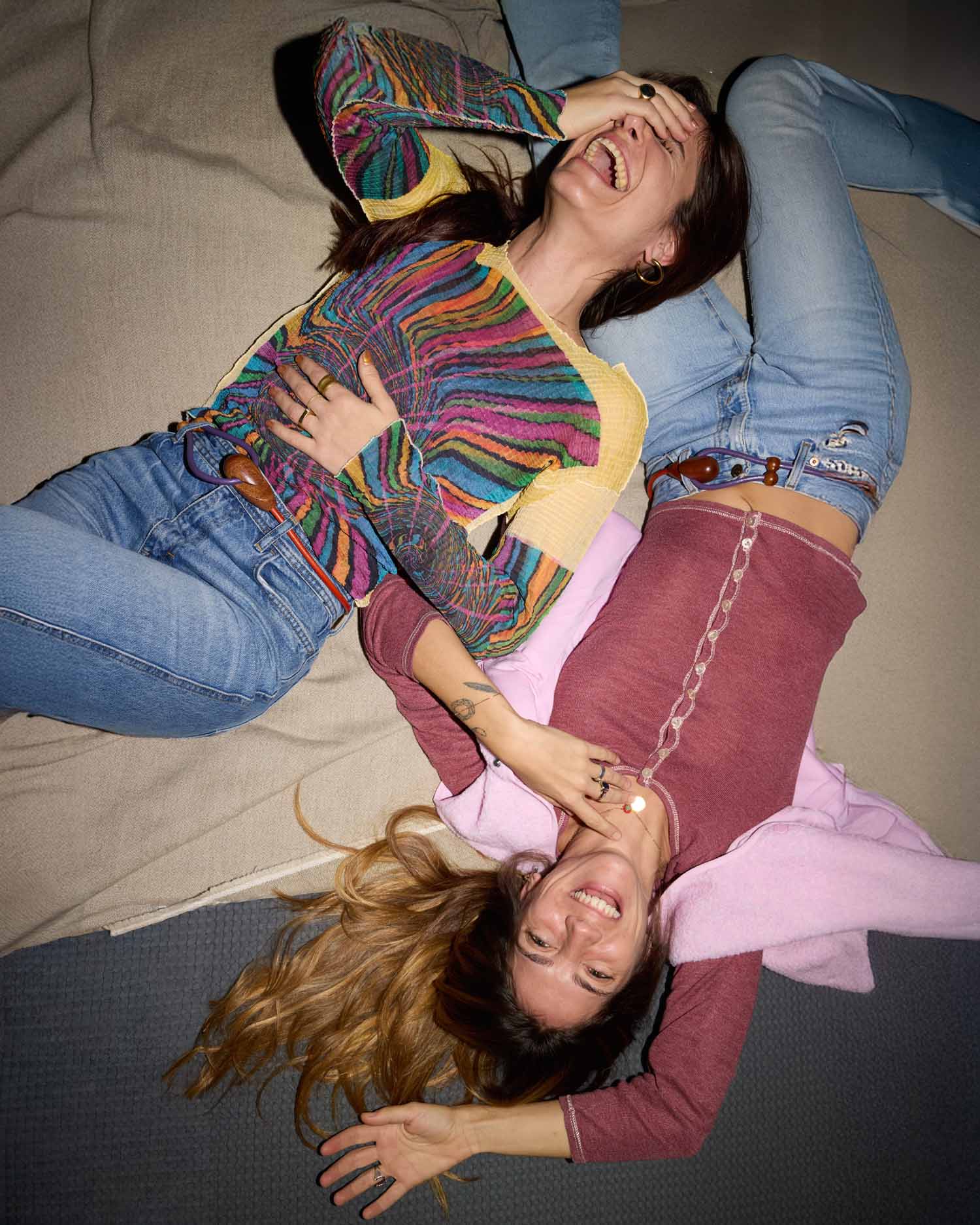 Cintura Gancio Duo / Mogano / Cuoio Viola e Arancione