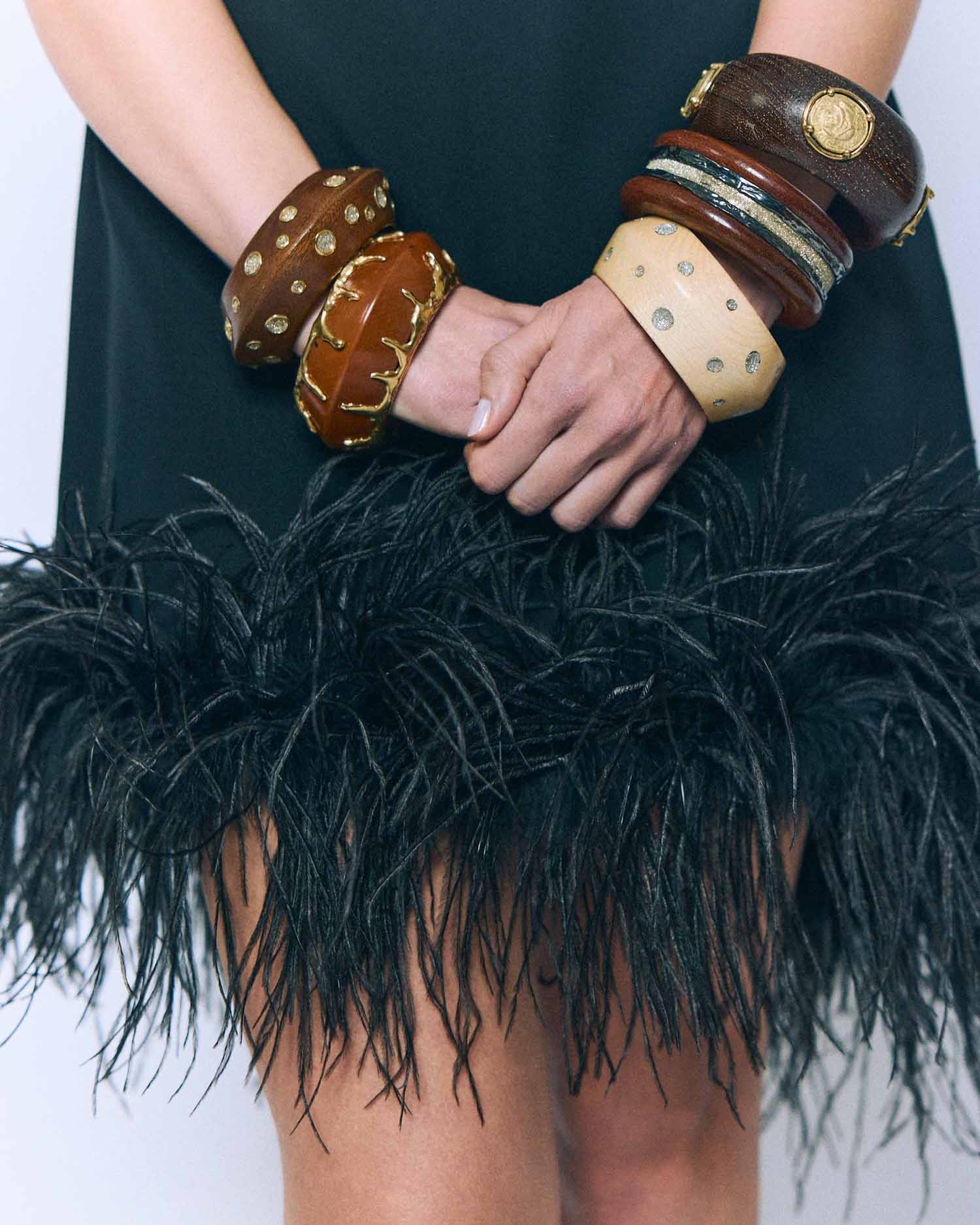 Bracciale / Legno di Mogano Vintage / Micro Diamanti