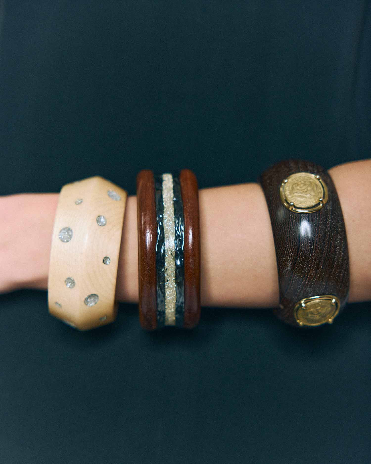 Bangle / Wengè Wood / Coins