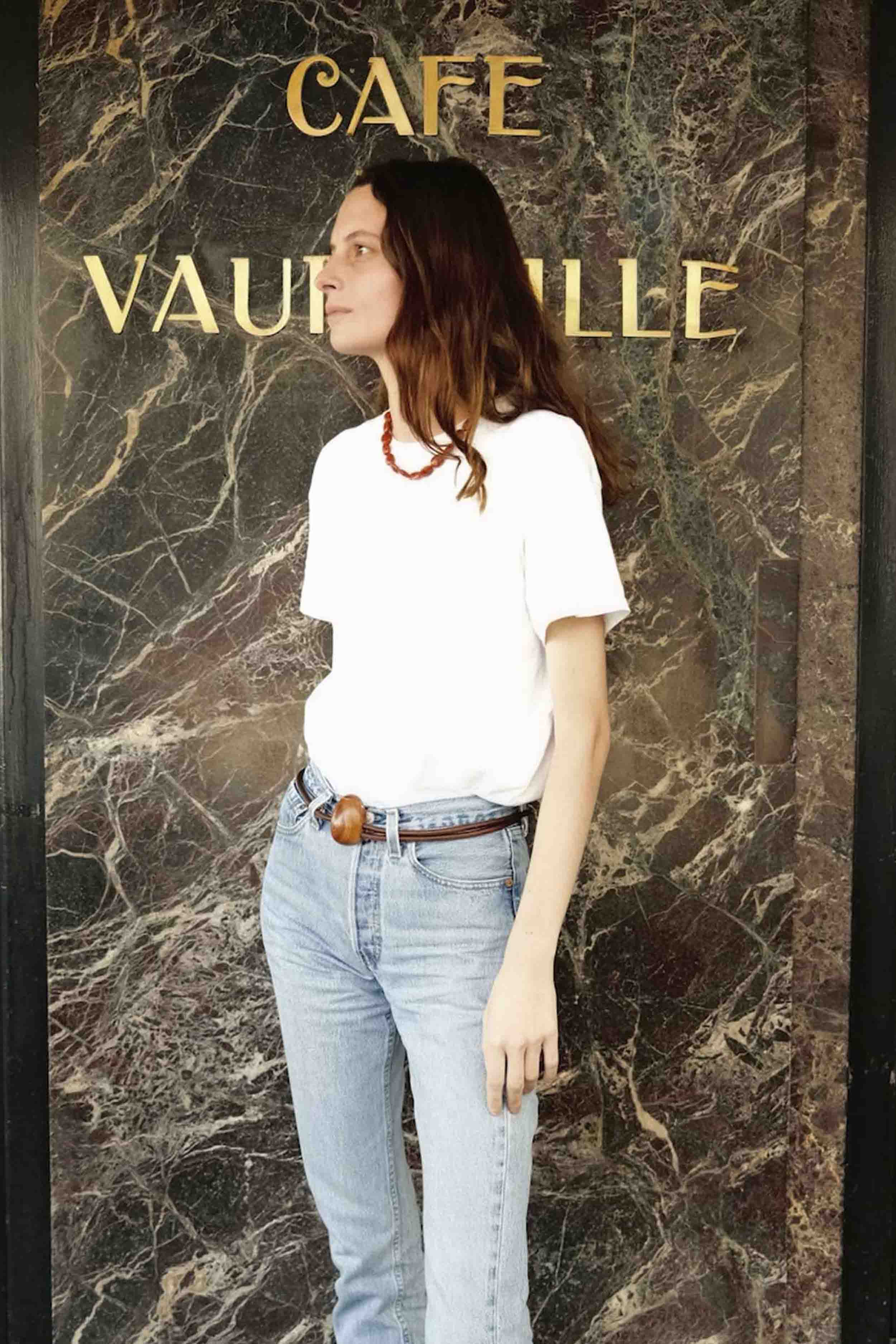 Cintura Uovo / Legno di mogano / Cuoio marrone