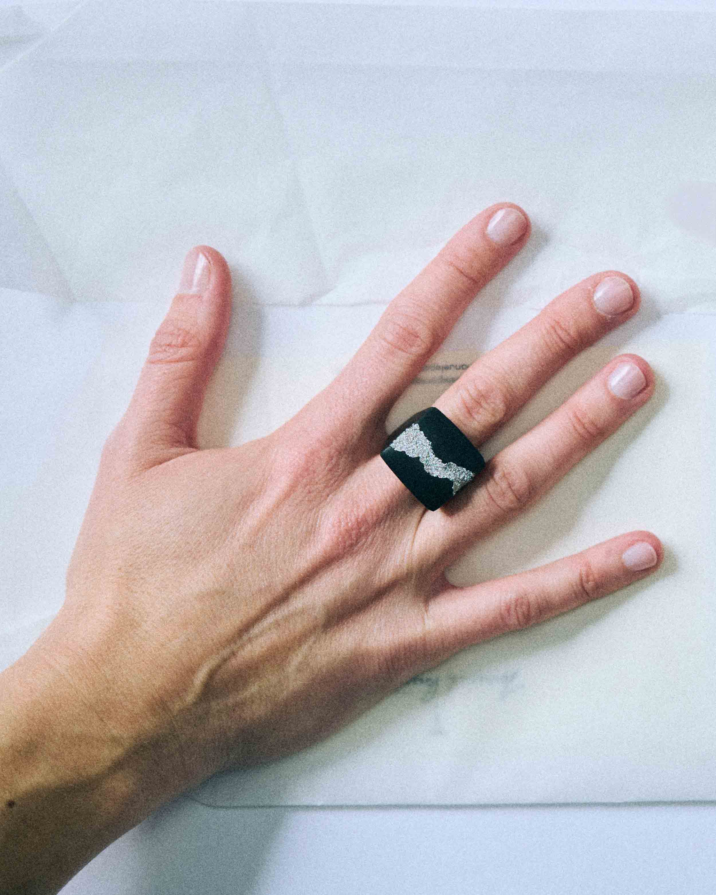 Ring / Ebony Wood / Diamond Dust