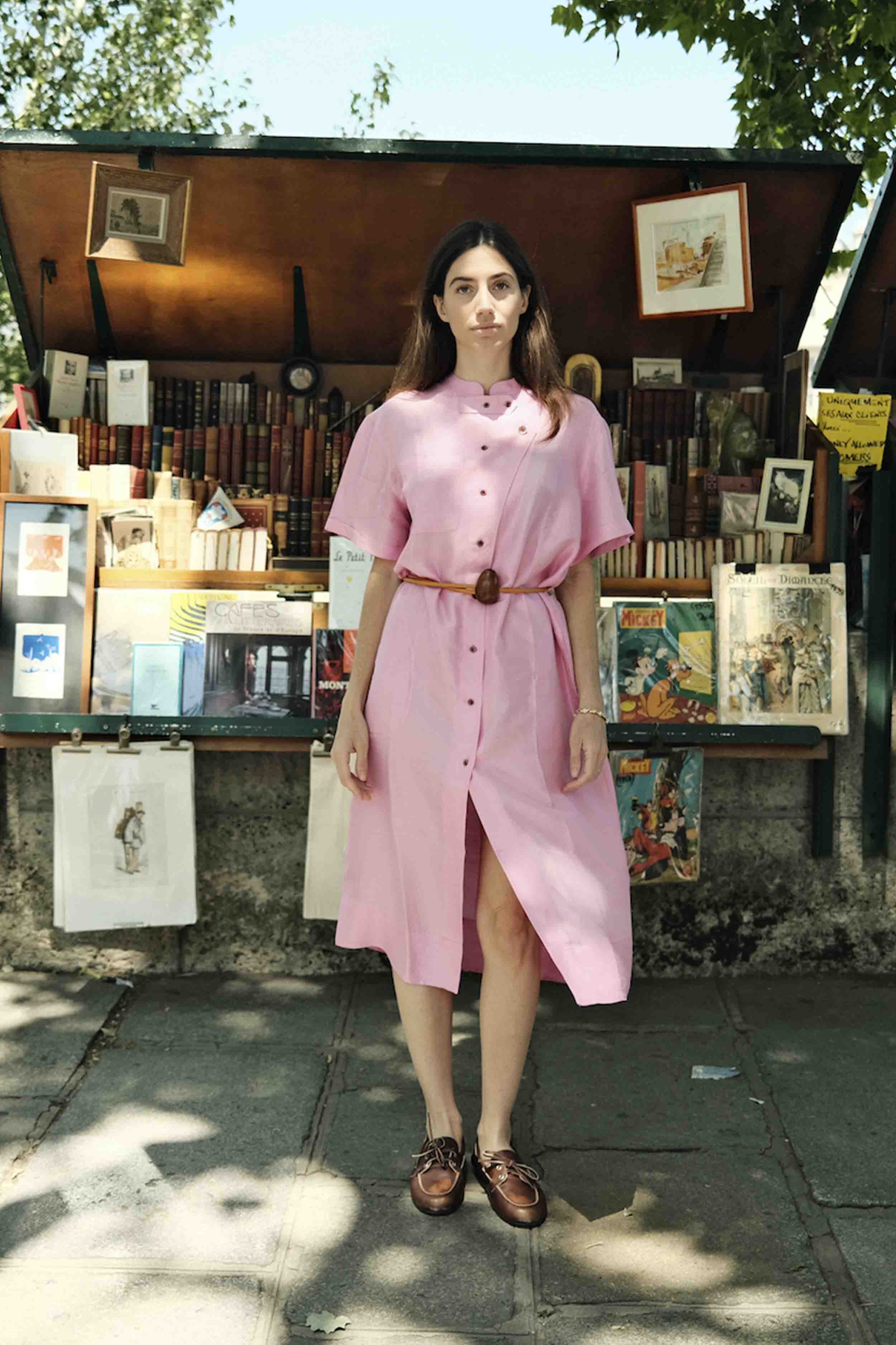 Cintura Uovo / Legno di mogano / Cuoio giallo