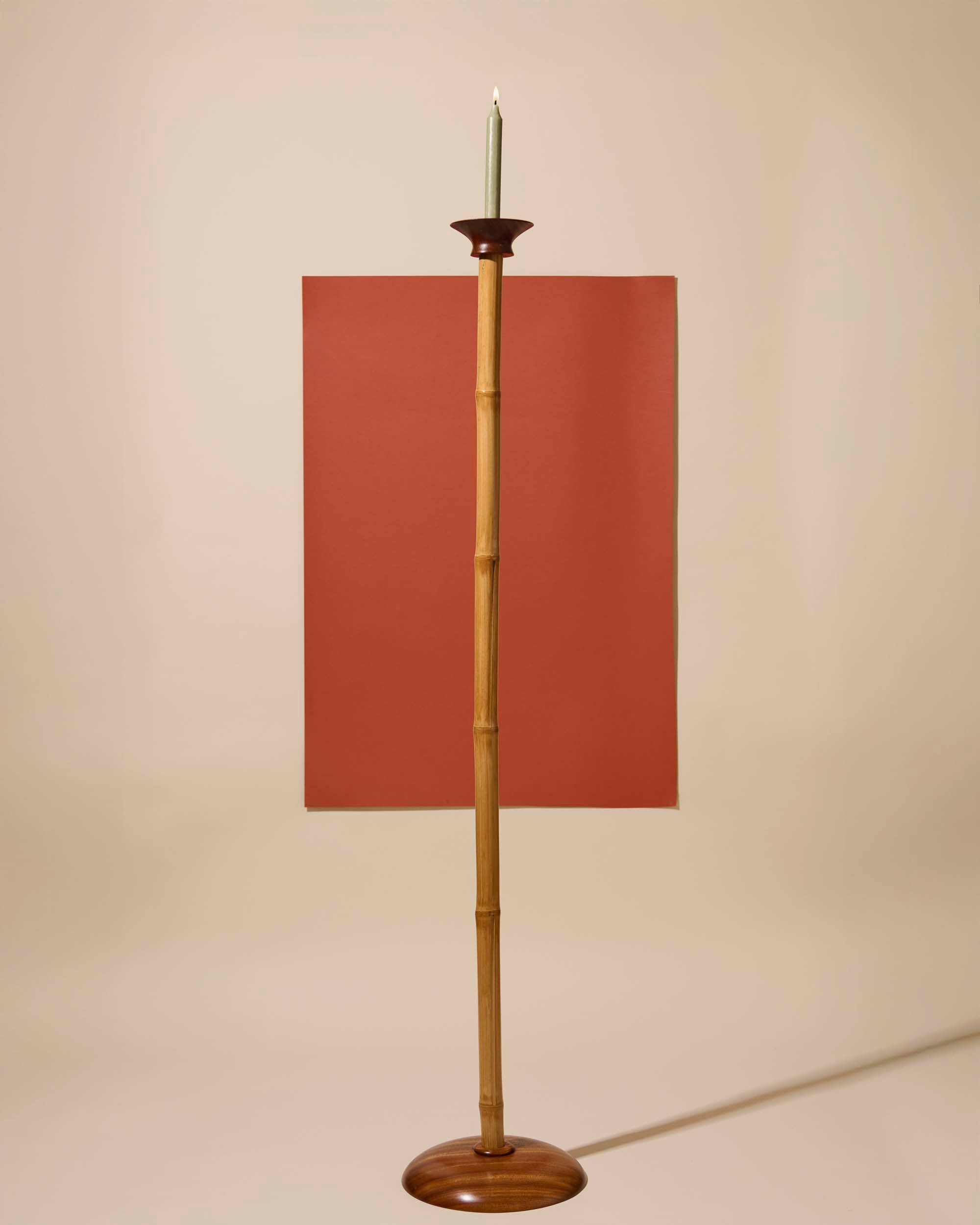 Tall Natural "Bamboo" Candleholder