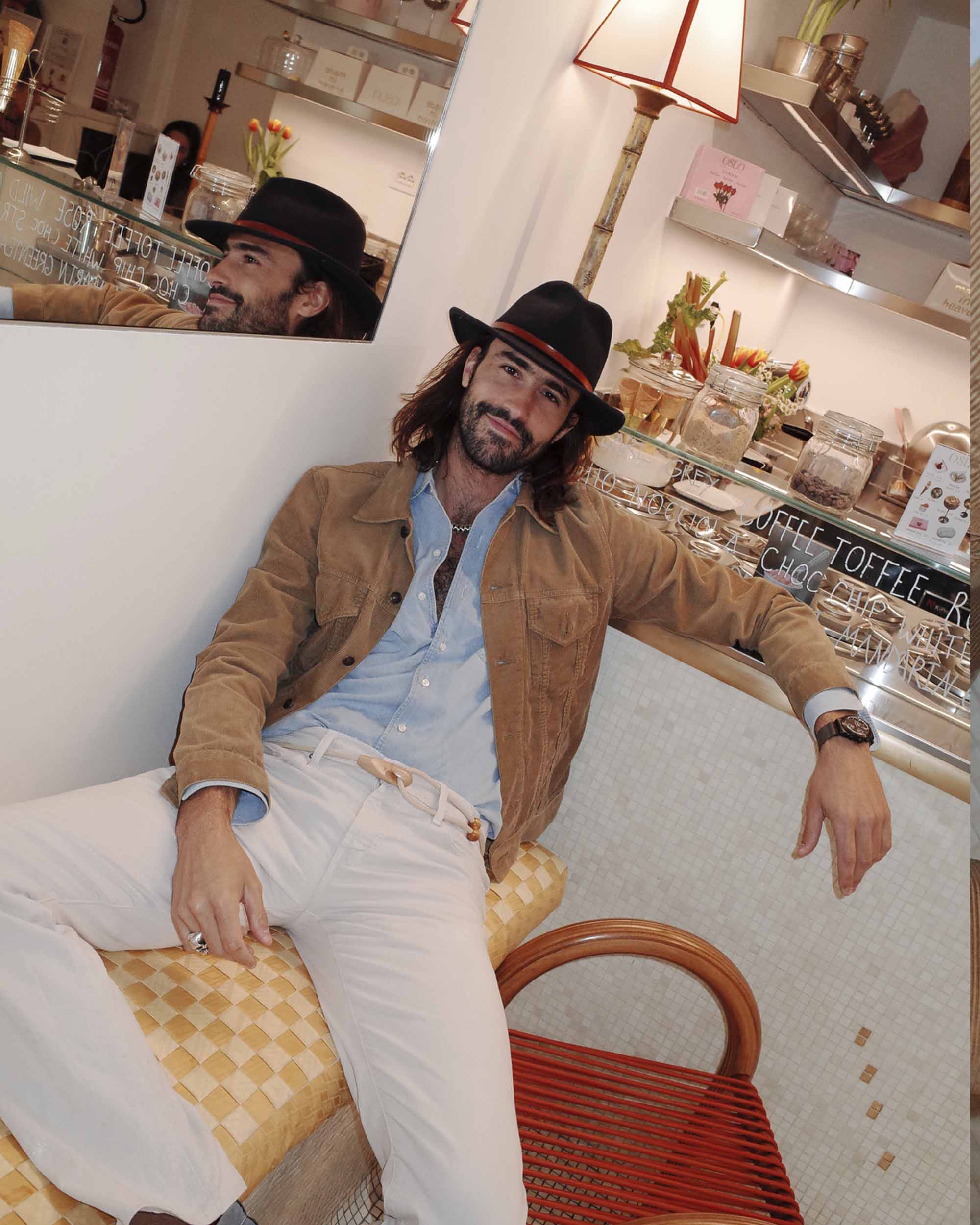 Cintura Gancio / Legno d'acero / Cuoio Beige