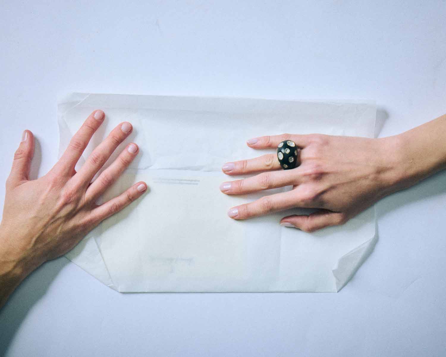 Ring / Ebony Wood / Circular Diamond Dust