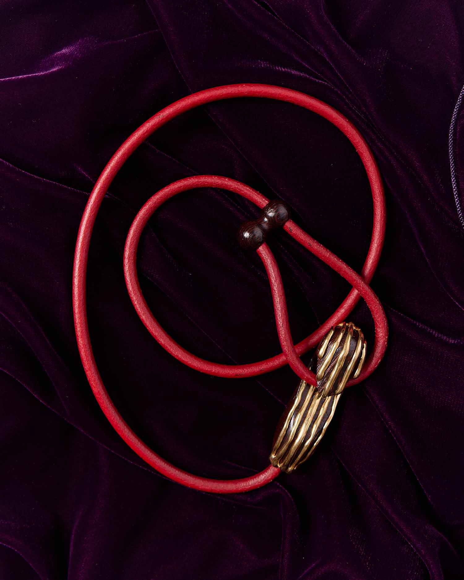 Gancio Belt / Wengè Wood / 18kt Gold-Plated