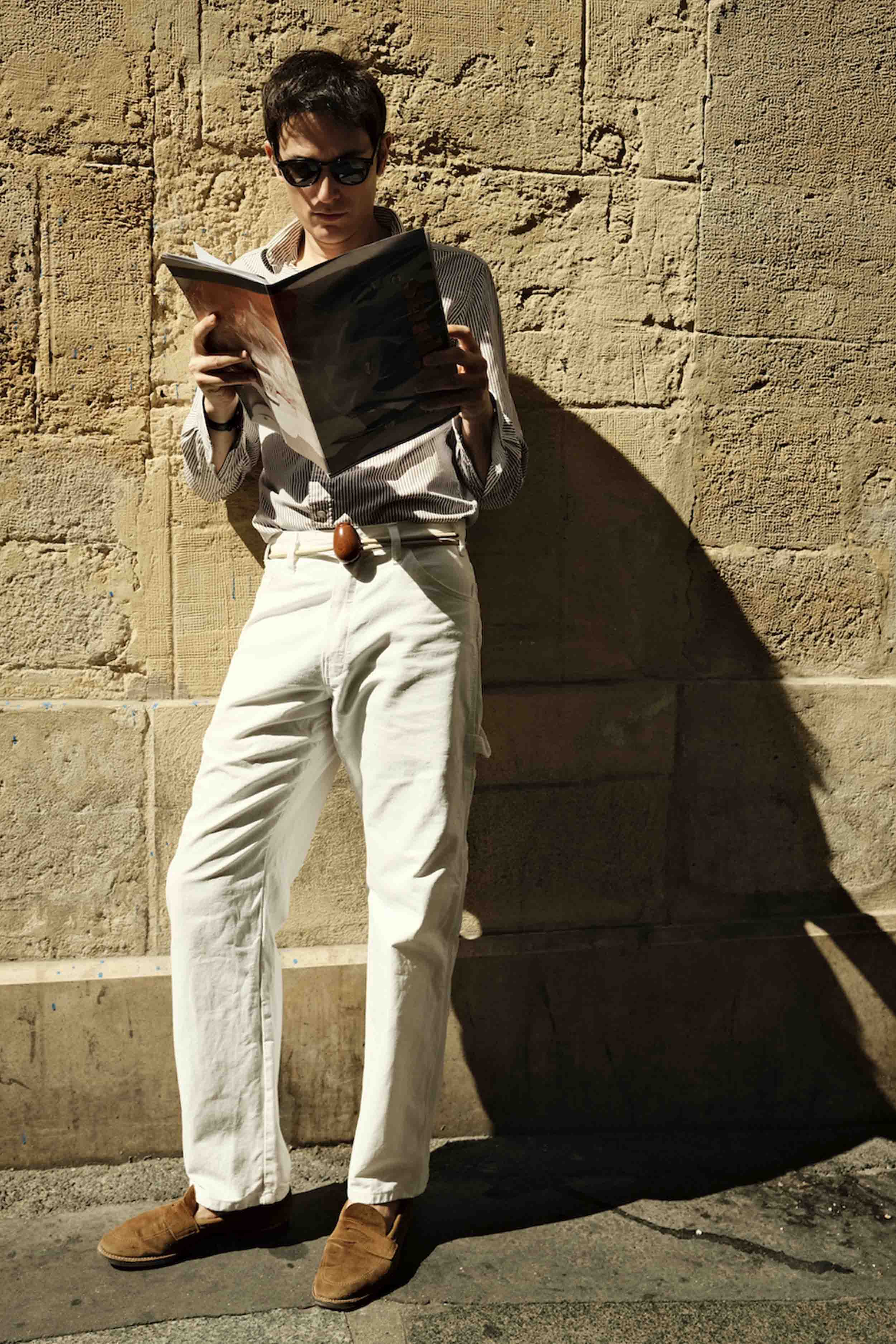 Cintura Uovo / Legno di mogano / Cuoio beige