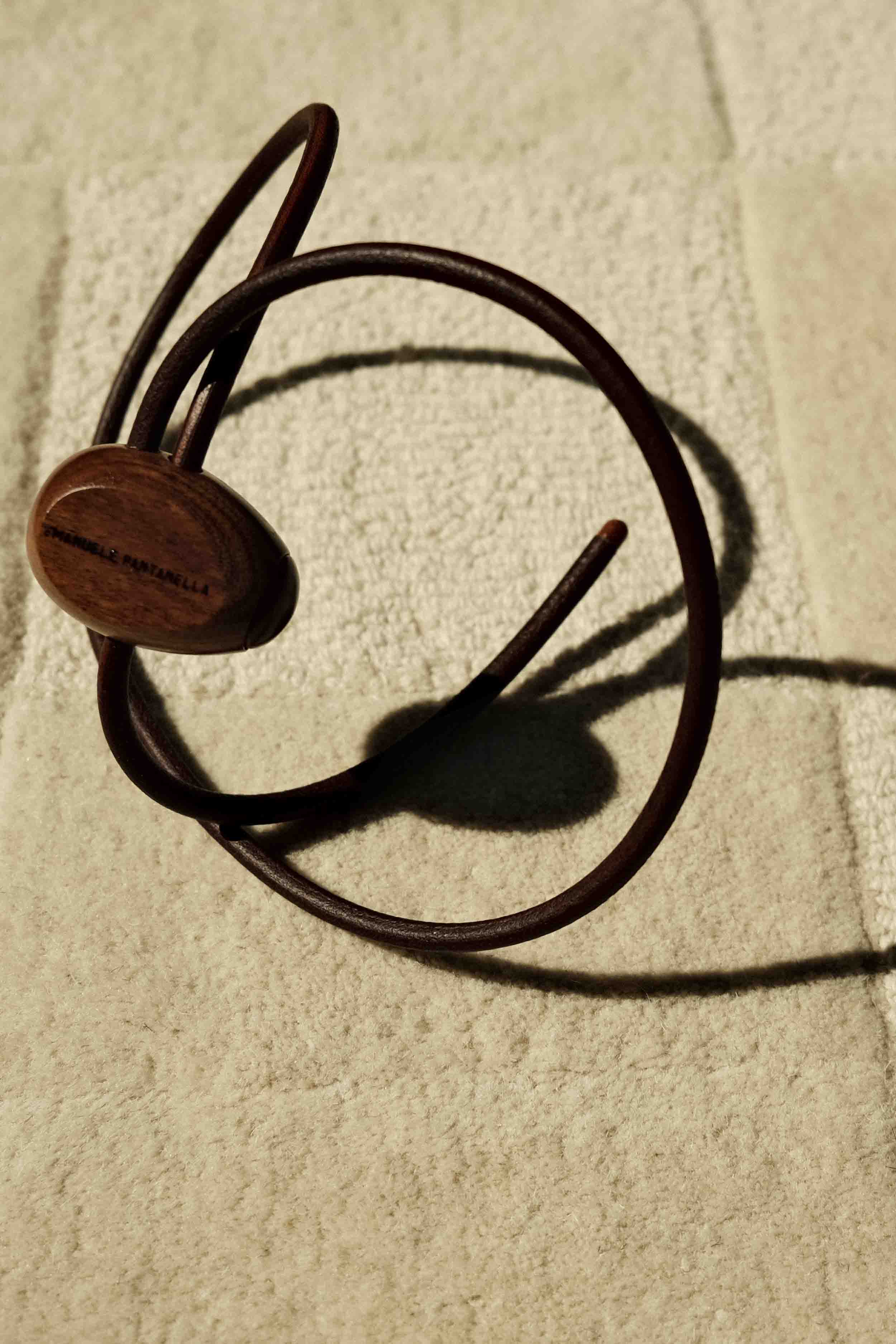 Cintura Uovo / Legno di mogano / Cuoio marrone